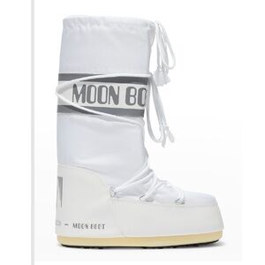 MOON BOOT Nylon Lace-up Snow Boots Size 39-41 EU Color White